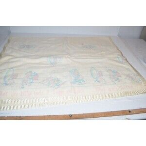 Vtg 1950's Baby Blanket What are Little girls Made of? Satin Trim 30 X 40‎ Sugar